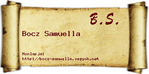 Bocz Samuella névjegykártya